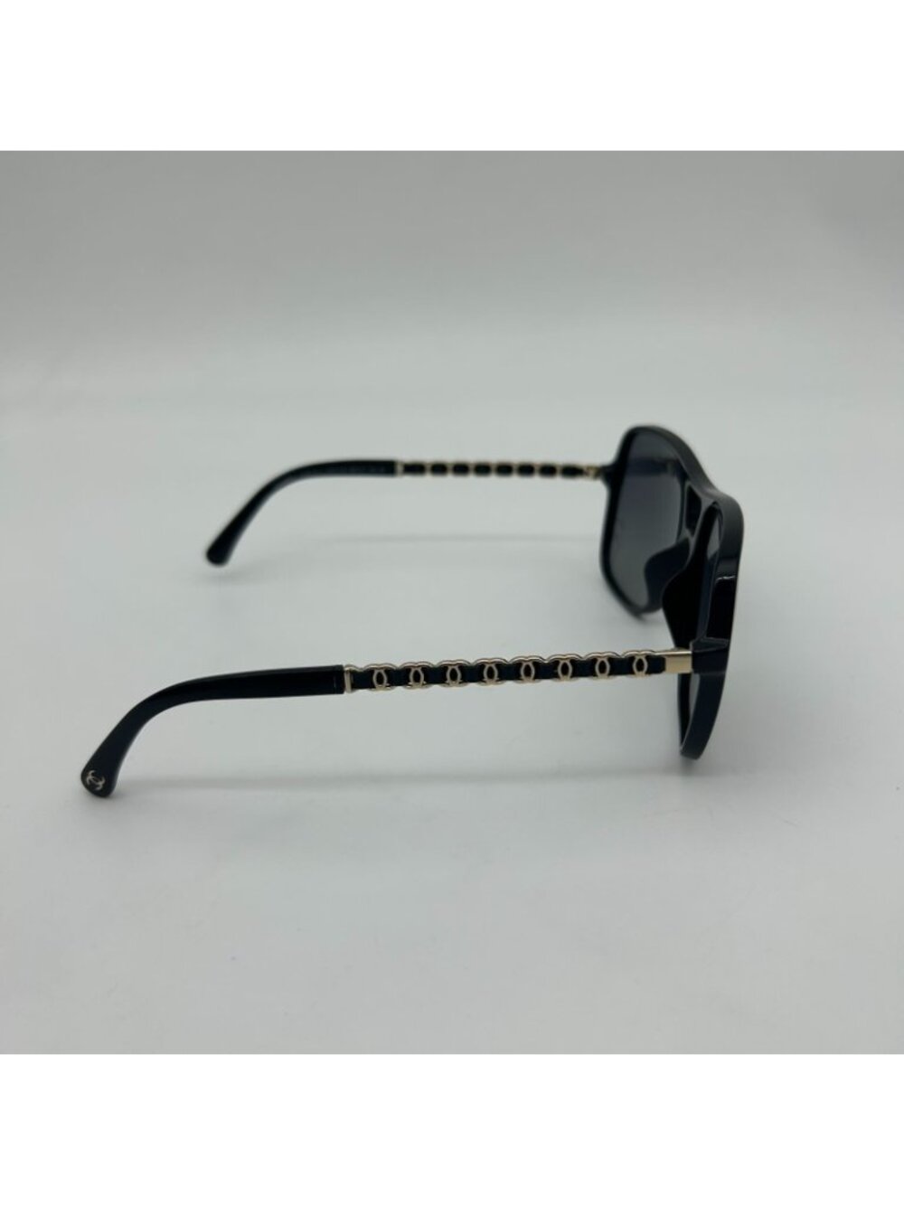 Chanel CC Logo Polarized Sunglasses Black Gray Gradient Eyewear - Picture 5 of 12